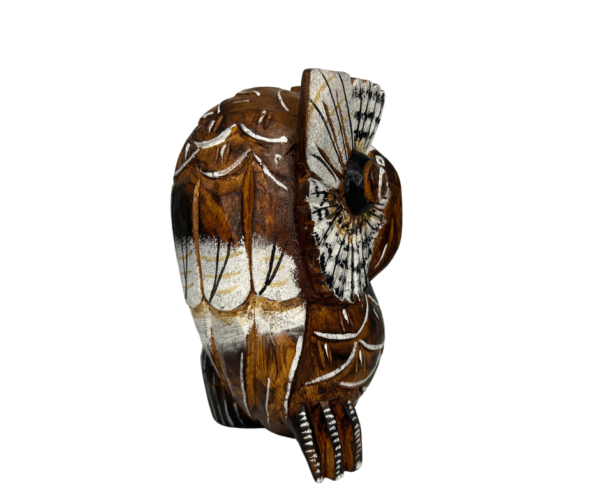 Hand-Carved Wooden Owl – Thick Full Body Design - Image 2