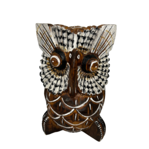 Hand-Carved Wooden Owl – Thick Full Body Design
