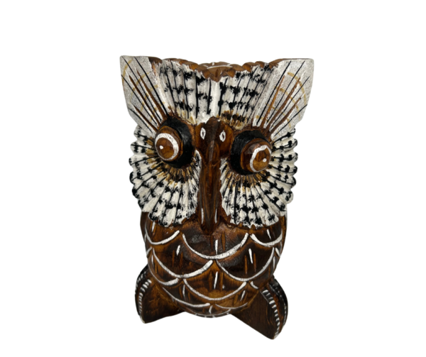 Hand-Carved Wooden Owl – Thick Full Body Design