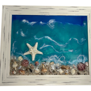 Coastal Waves Resin Art by Tina Barnes
