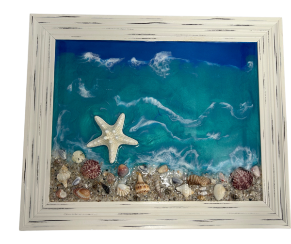 Coastal Waves Resin Art by Tina Barnes