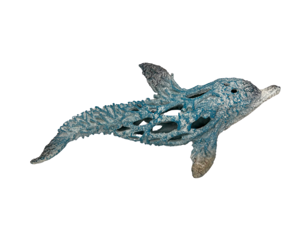 Coral-Style Blue Dolphin Statue - Image 2