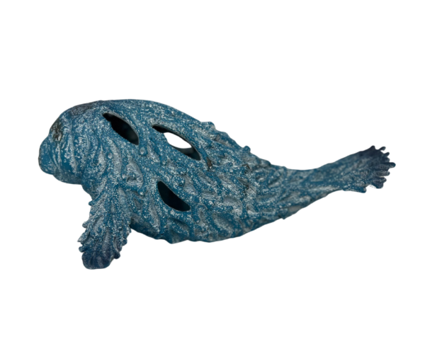 Coastal Blue Coral Manatee Sculpture