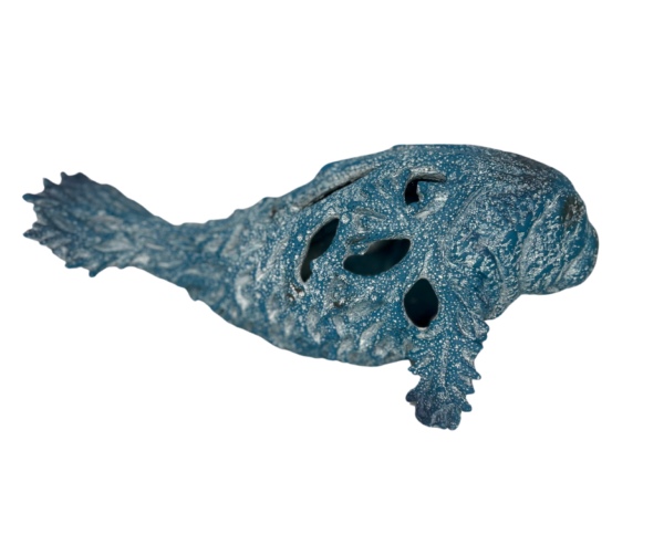 Coastal Blue Coral Manatee Sculpture - Image 2