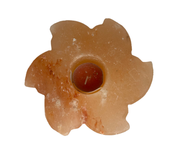 Flower-Shaped Tealight Salt Lamp