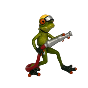 Firefighter Frog Figurine