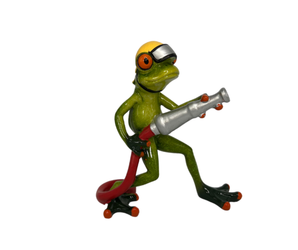 Firefighter Frog Figurine