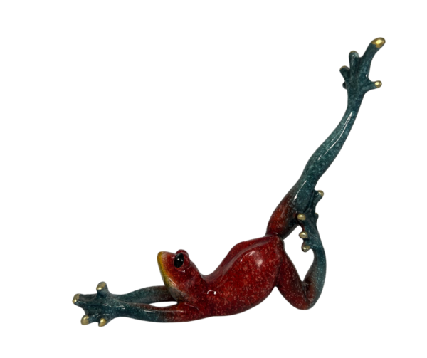 Yoga Frog in Air Pose Figurine
