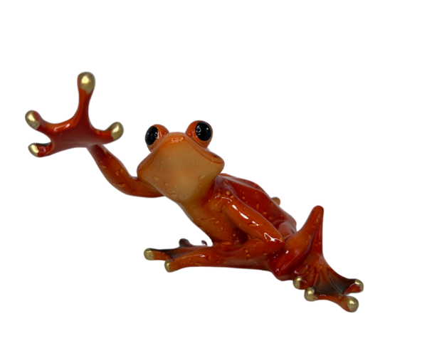 Reaching Orange Frog Tabletop Decor