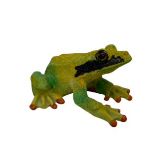 Small Resin Tree Frog in Lime Green and Yellow