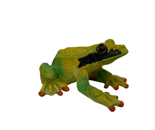 Small Resin Tree Frog in Lime Green and Yellow