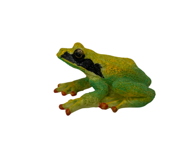 Small Resin Tree Frog in Lime Green and Yellow - Image 3
