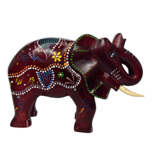 Hand-Painted Wooden Elephant