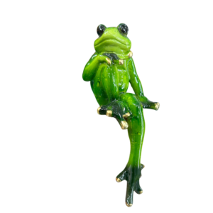 Vibrant Green Frog Shelf Sitter