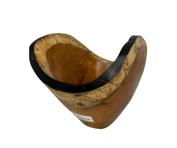Cedar Carved Bowl with Wavy Edge - Image 4