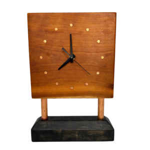Wood and Copper Table Clock