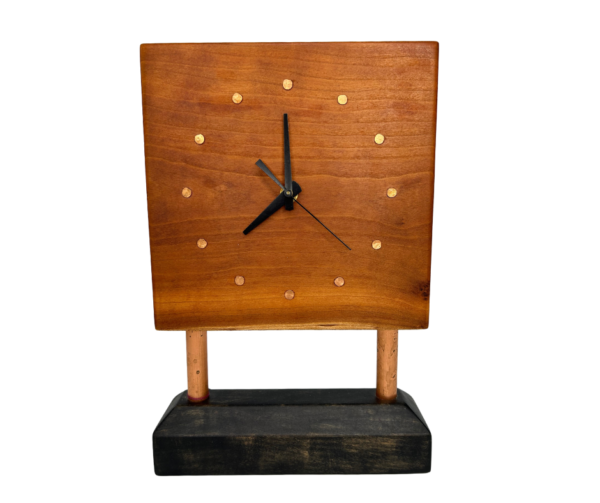 Wood and Copper Table Clock