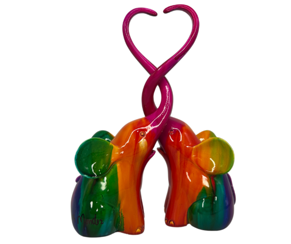 Heart-Shaped Trunk Elephant Statue