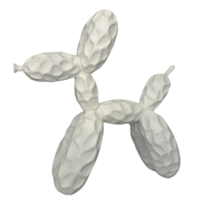 Textured Buppie White Balloon Animal Statue