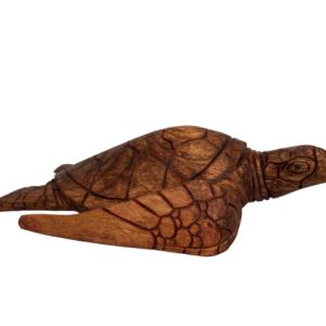 Carved Dark Wood Sea Turtle