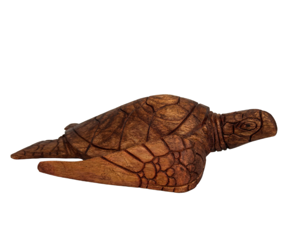 Carved Dark Wood Sea Turtle