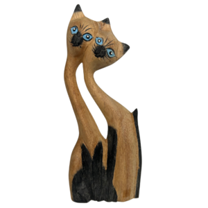 Wooden Carved Siamese Cats