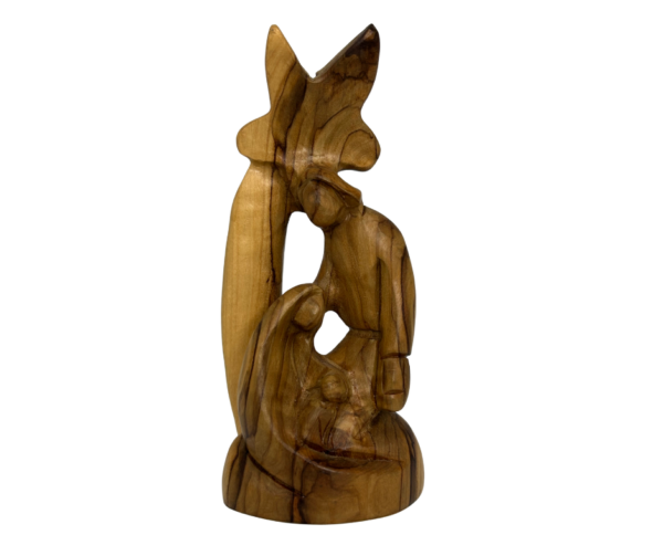 Olive Wood Holy Family with Palm Tree