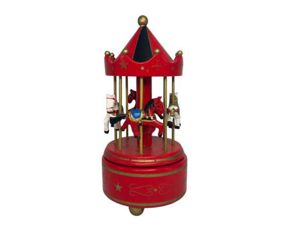 Red and Black Handmade Mini Carousel
