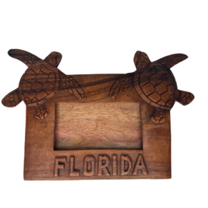 Wooden Carved Sea Turtle Florida Picture Frame