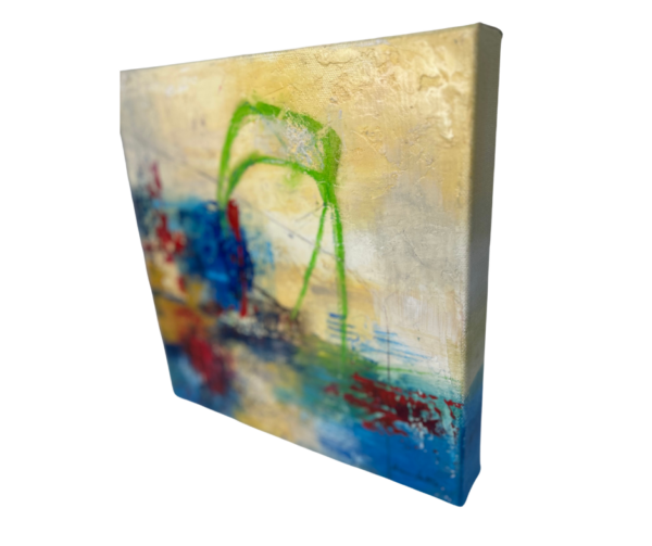Abstract Color Multimedia Painting by Local Artist Gina Battle (Signed) - Image 3