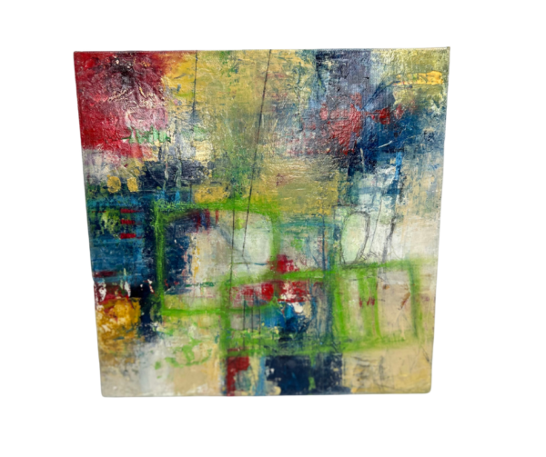 Abstract Color Multimedia Painting by Local Artist Gina Battle (Unsigned)