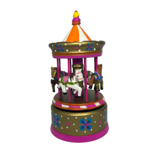 Pink and Orange Handmade Mini Carousel