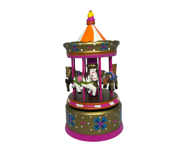 Pink and Orange Handmade Mini Carousel