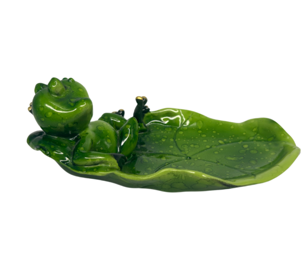 Frog on Lily Pad Poly Resin Dish - Image 3