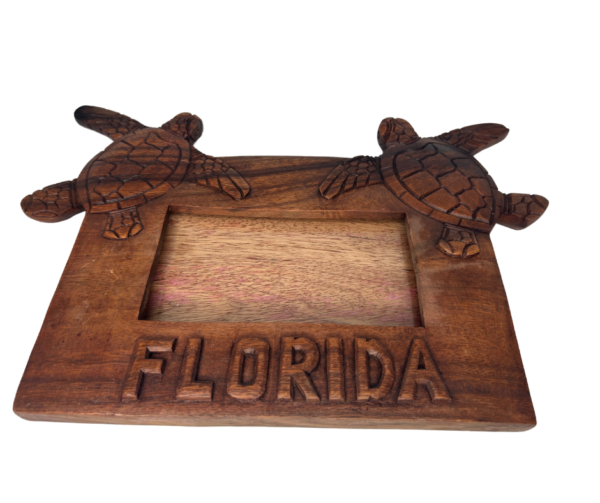 Wooden Carved Sea Turtle Florida Picture Frame - Image 3