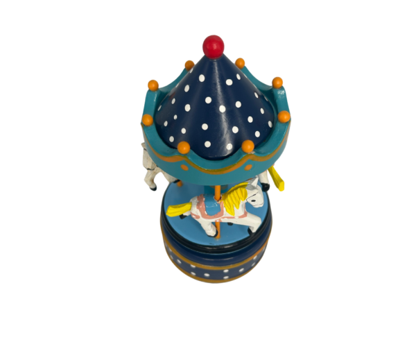 Dark Blue Handmade Mini Carousel - Image 4
