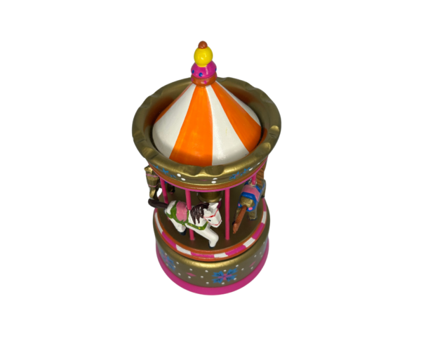 Pink and Orange Handmade Mini Carousel - Image 4