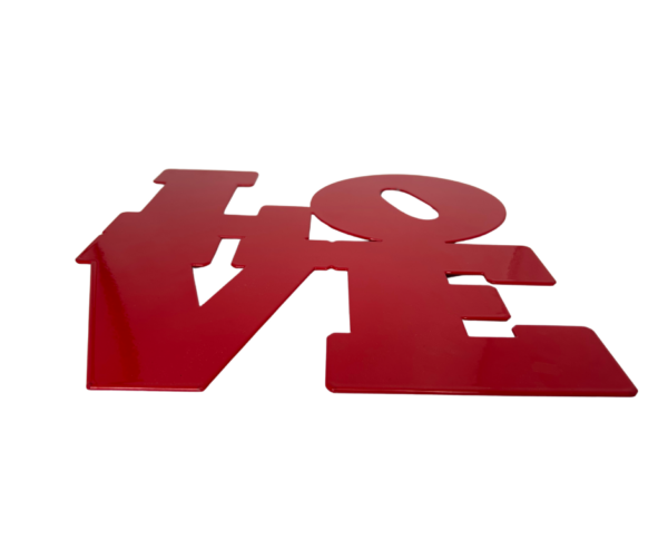 LOVE Red Metal Cutout Sign - Image 3