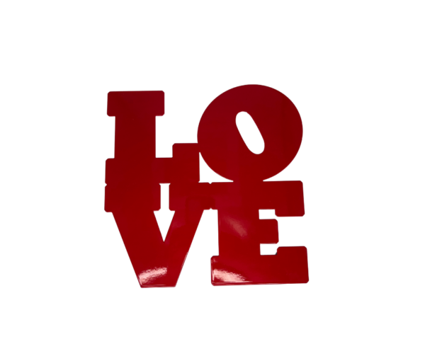 LOVE Red Metal Cutout Sign