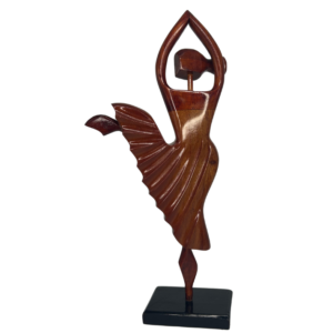 Wooden Carved Dancing Woman Statue