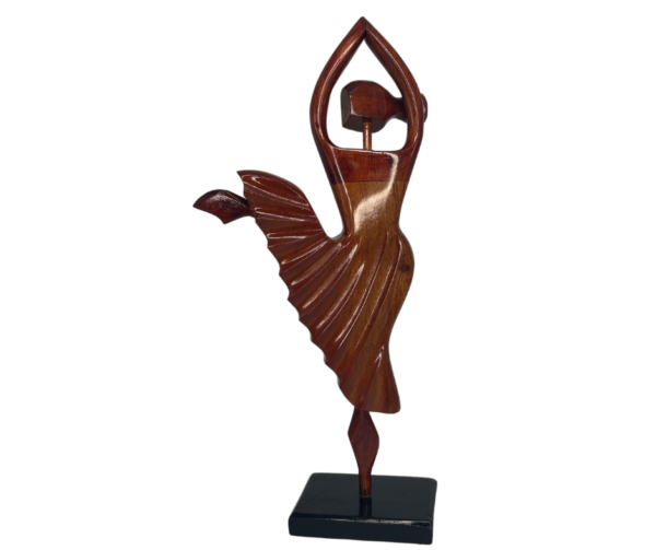 Wooden Carved Dancing Woman Statue