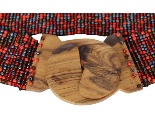 Handmade Red Beaded Belt (Youth Medium) - Image 2