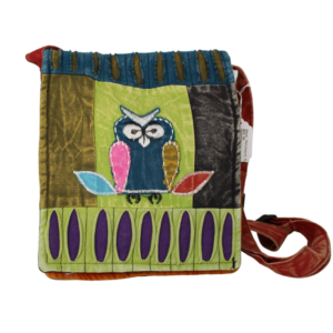 Patchwork Owl Crossbody Purse from Nepal