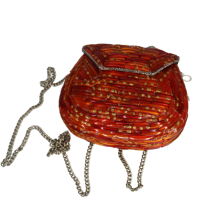 Orange-Red Recycled Bangle Bracelets Purse