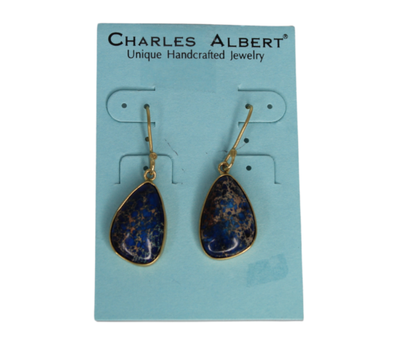 Charles Albert Blue Jasper Pendant Earrings – 925 Silver - Image 2