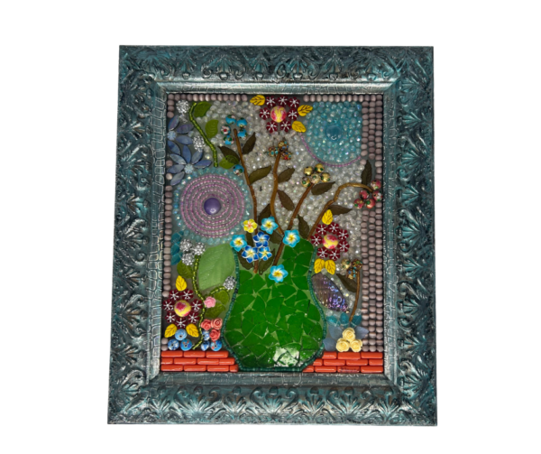 “Flower Power Bouquet” Mosaic Beaded Art by Judith Tame