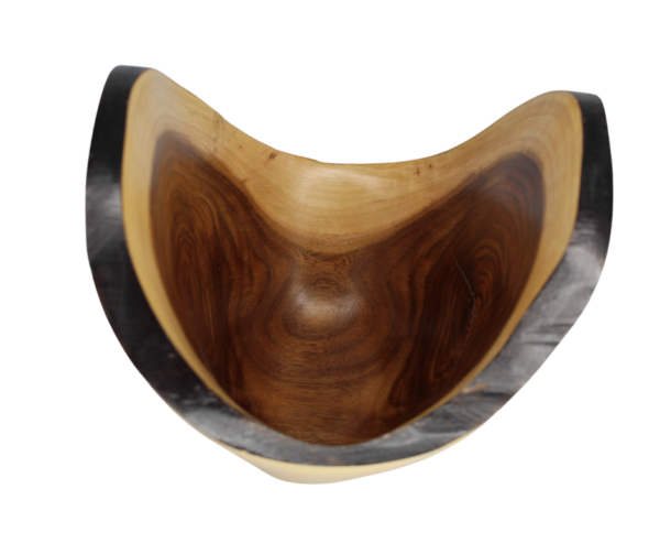 Carved Cedar Wood Bowl - Image 3