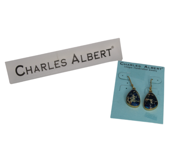 Charles Albert Blue Jasper Pendant Earrings – 925 Silver - Image 3