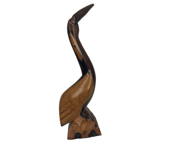 Carved Wooden Bird with Upturned Beak - Image 3