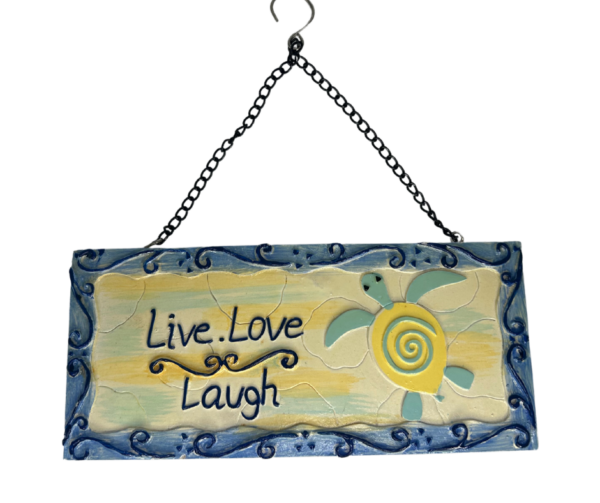 “Live Love Laugh” Hanging Tile Sign - Image 3